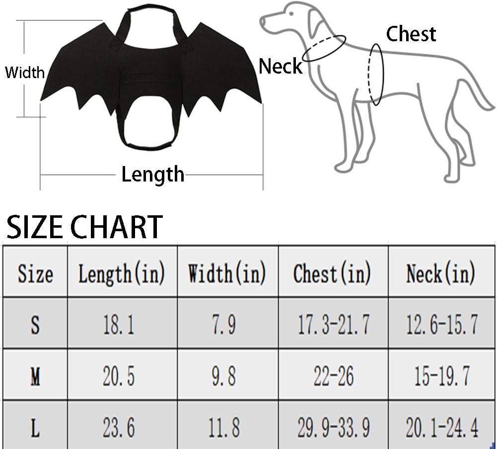 NACOCO Dog Bat Wings Halloween Pet Black Bat Costume Dog Wings Costume Accessories for Party Cosplay Halloween