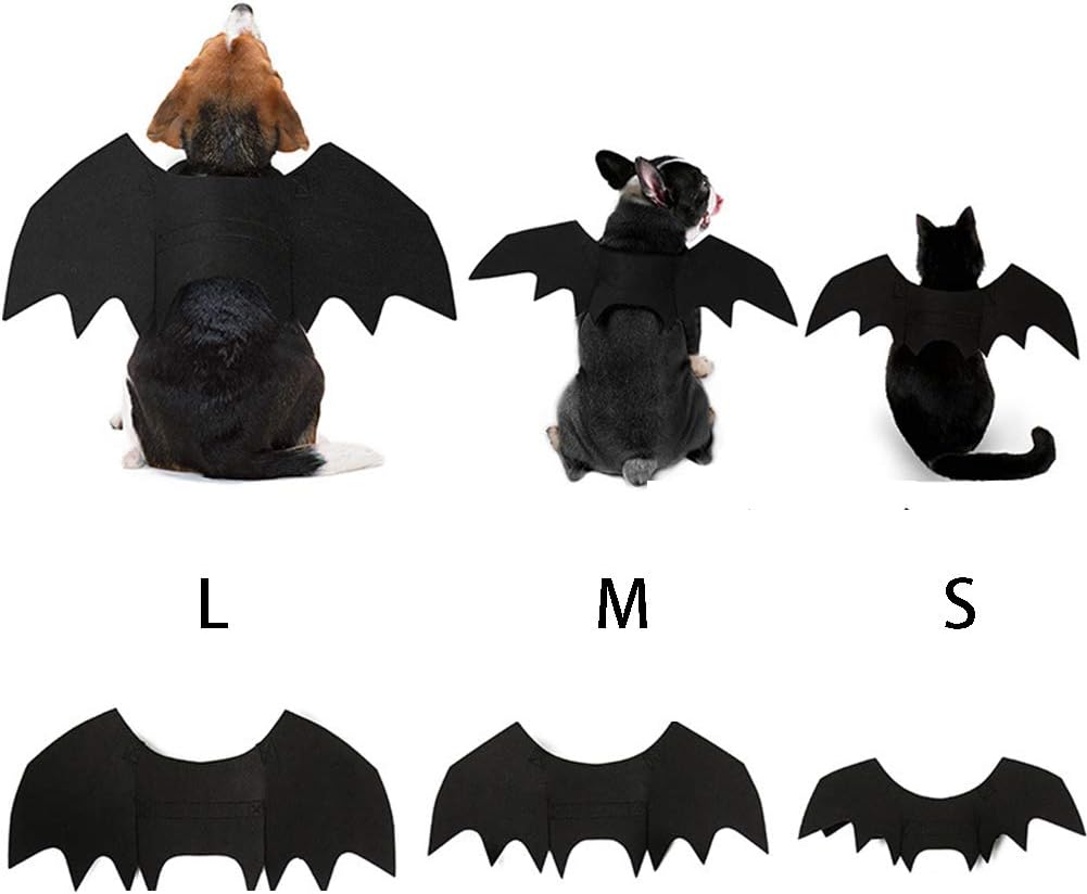 NACOCO Dog Bat Wings Halloween Pet Black Bat Costume Dog Wings Costume Accessories for Party Cosplay Halloween