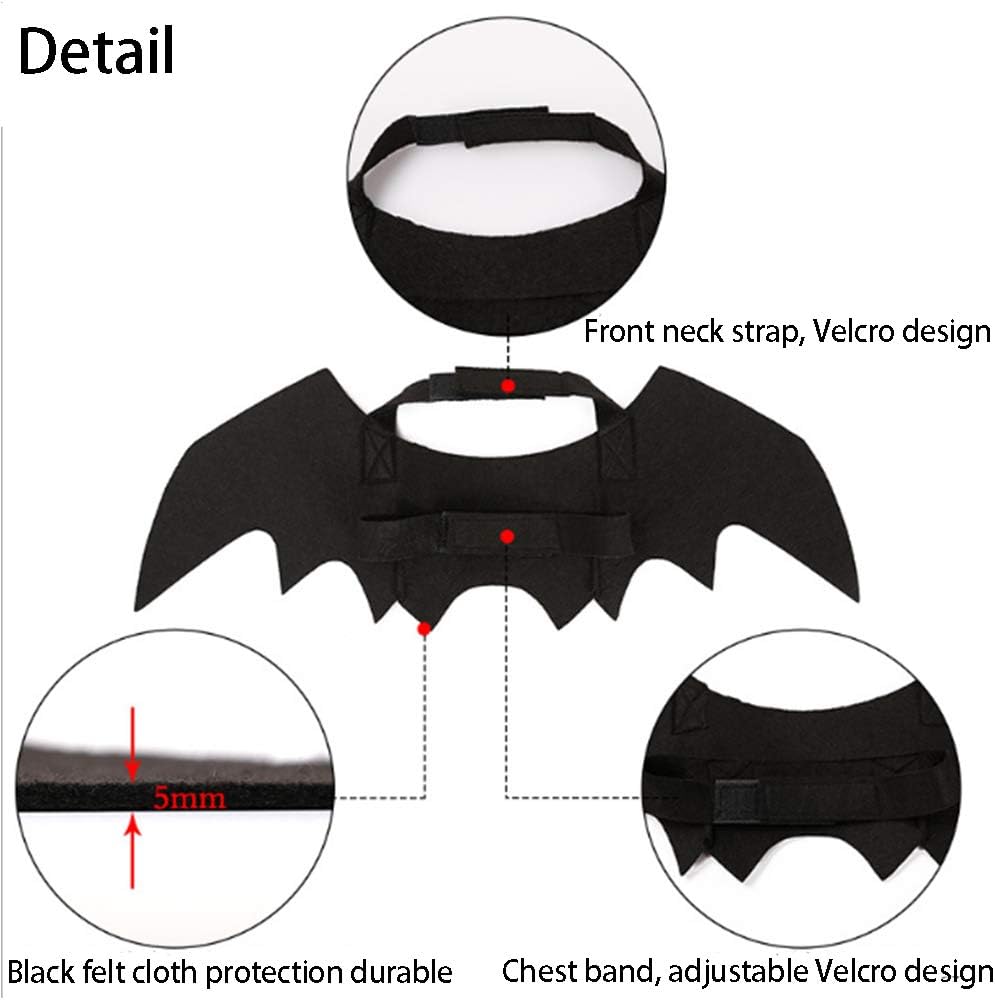 NACOCO Dog Bat Wings Halloween Pet Black Bat Costume Dog Wings Costume Accessories for Party Cosplay Halloween