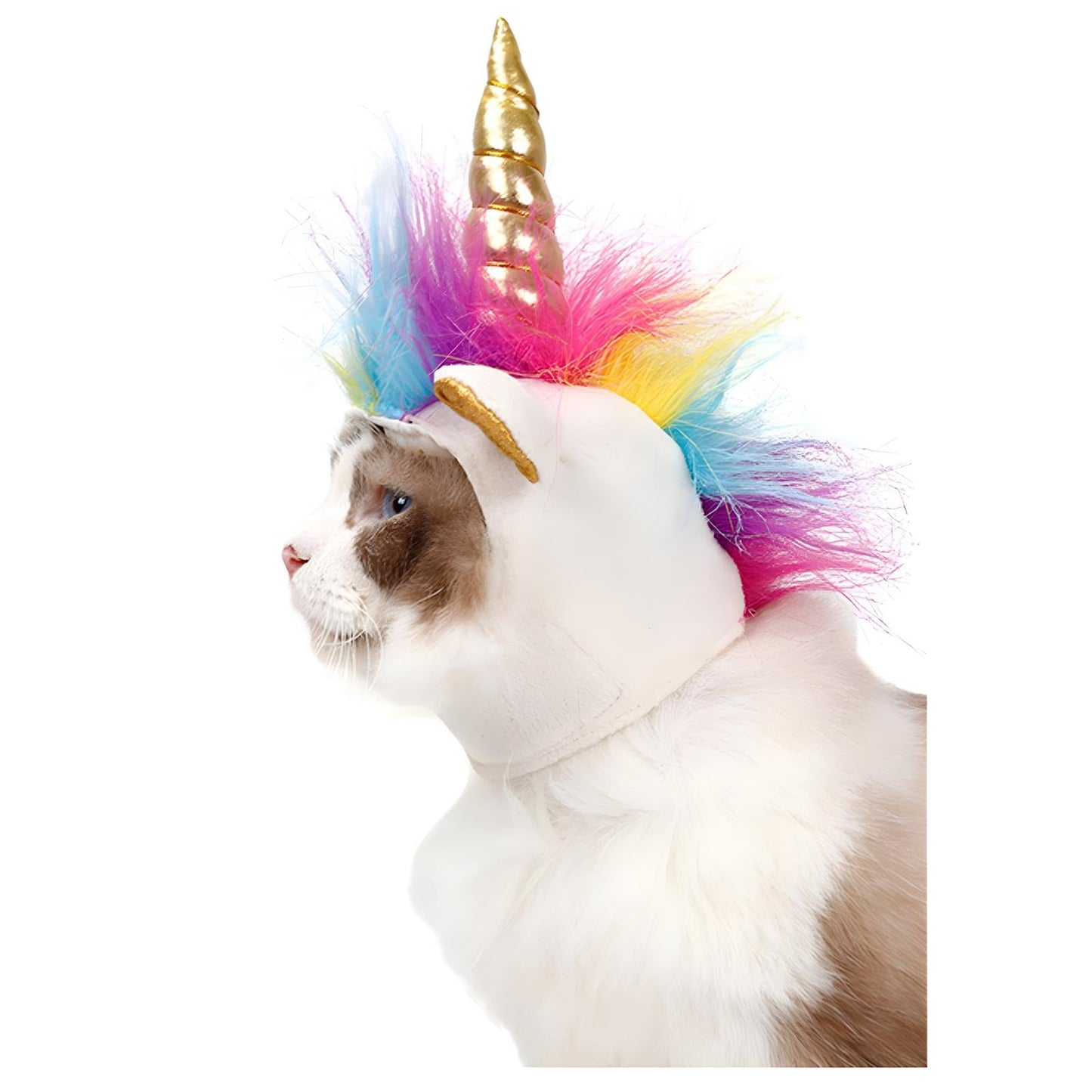NACOCO Cat Unicorn Hat with Ear Hole for Small Dogs Puppy, Cat Costume Accessory for Halloween, Cosplay Mane Cap