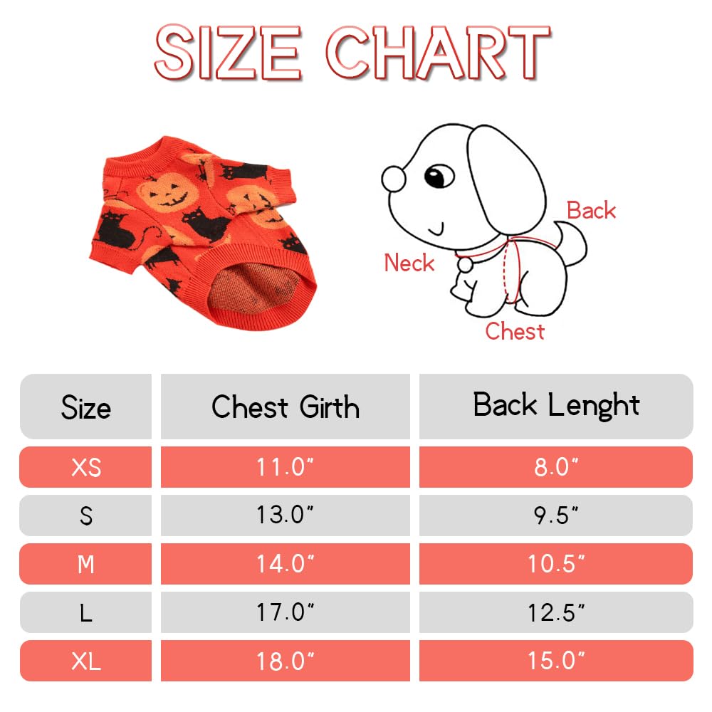 NACOCO Dog Halloween Pumpkin Sweater Pet Clothes Cat Knitwear Apparel Holiday Party Halloween Warm Puppy Clothes Kitty .
