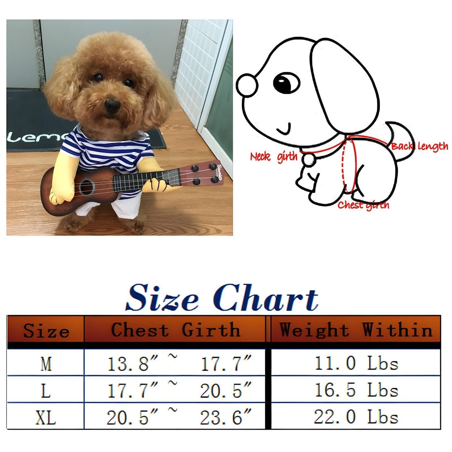 NACOCO Pet Guitar Costume Dog Costumes Cat Halloween Christmas Cosplay Party Funny Outfit Clothes