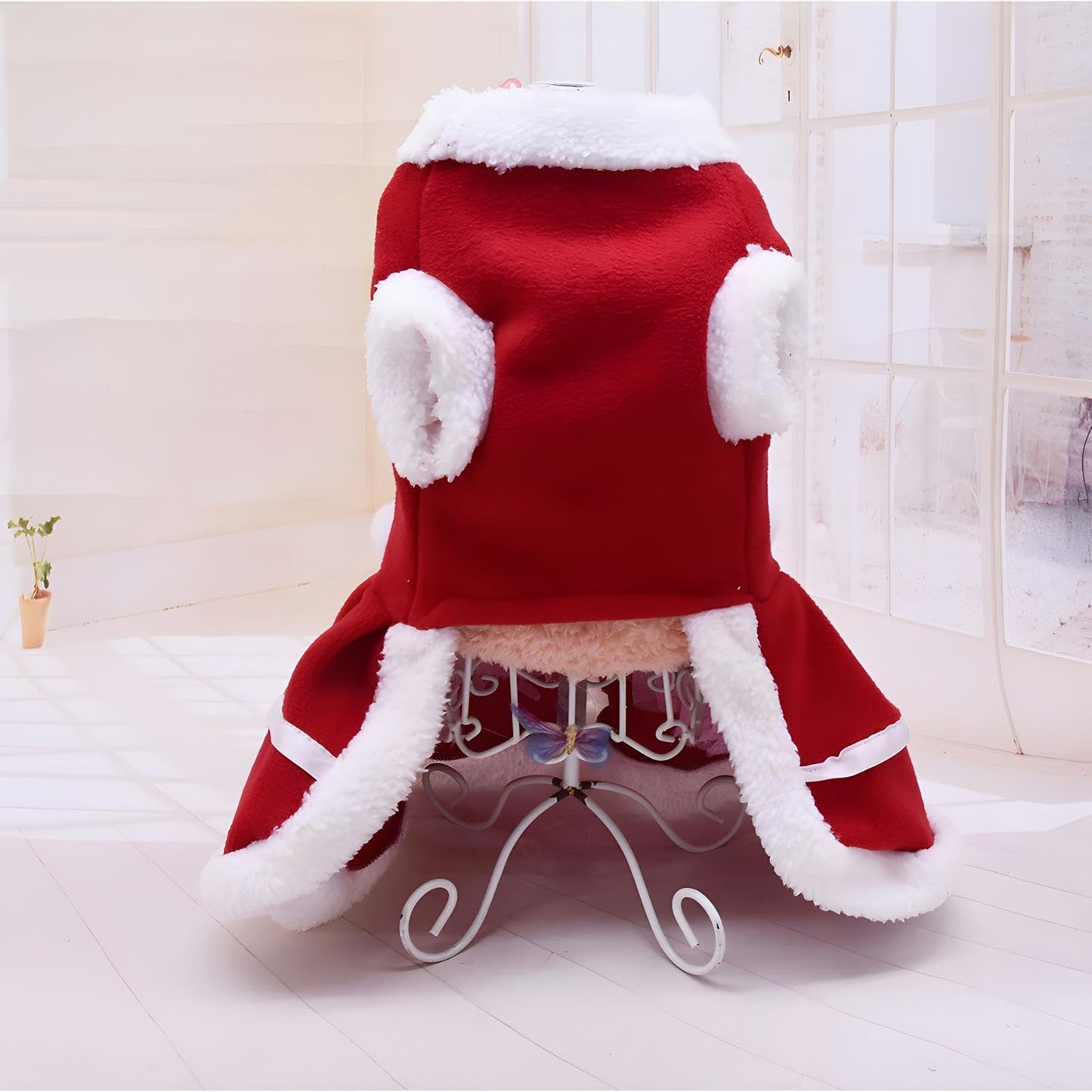 NACOCO Dog Christmas Dress Pet Red Skirt Dog Santa Suit Dog Warm Hoodies Puppy Cat Apparel Winter