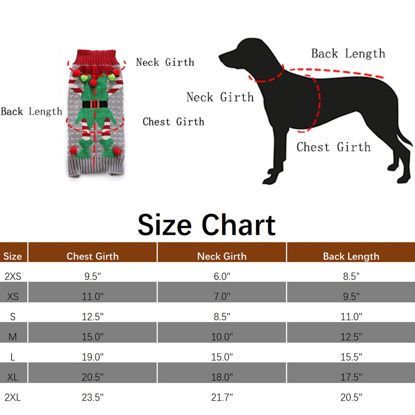 NACOCO Christmas Dog Sweater Ugly Elf Pet Jumper Clown Holiday and Party for Dog and Cat