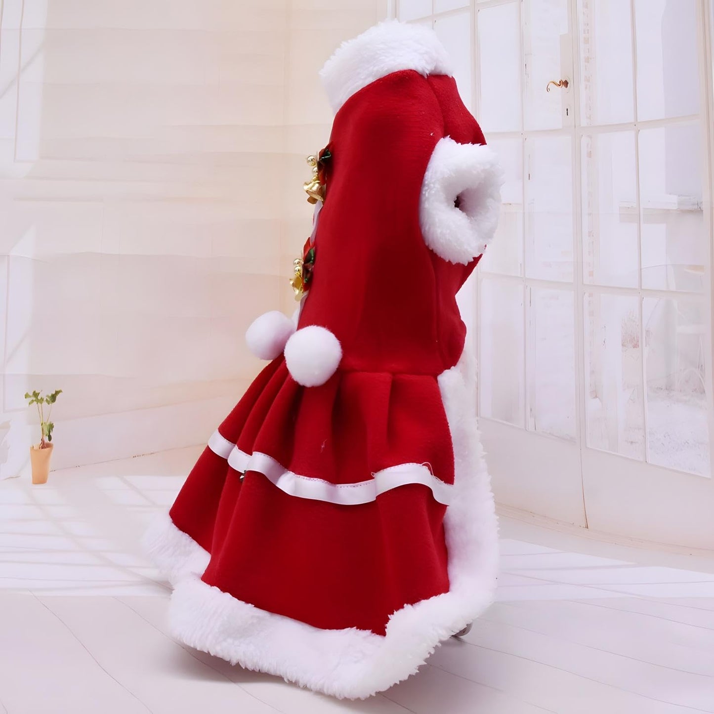 NACOCO Dog Christmas Dress Pet Red Skirt Dog Santa Suit Dog Warm Hoodies Puppy Cat Apparel Winter