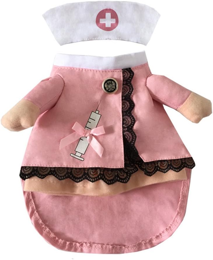 NACOCO Dog Cat Nurse Costume Pet Nurse Clothing Halloween Jeans Outfit Apparel