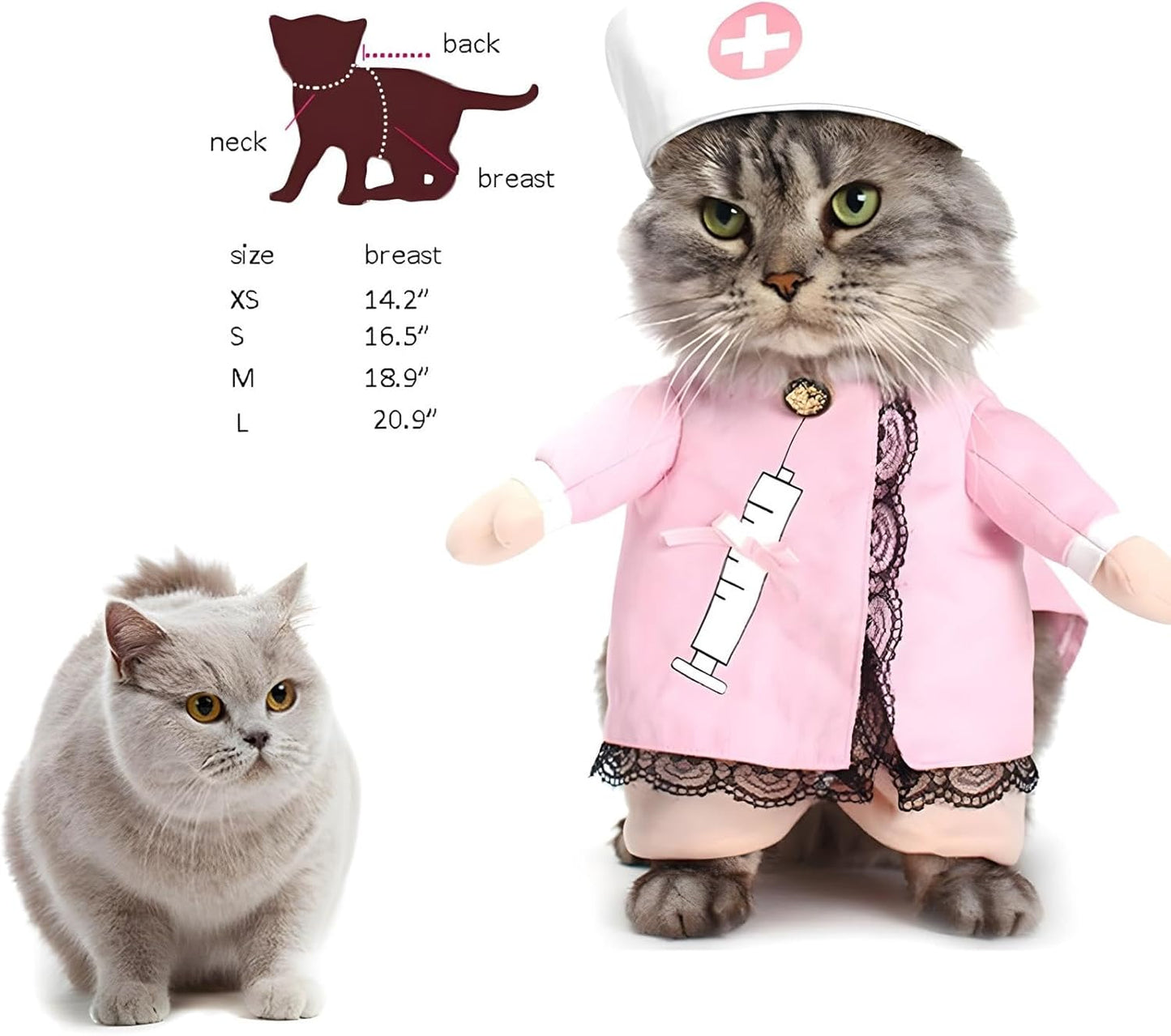 NACOCO Dog Cat Nurse Costume Pet Nurse Clothing Halloween Jeans Outfit Apparel