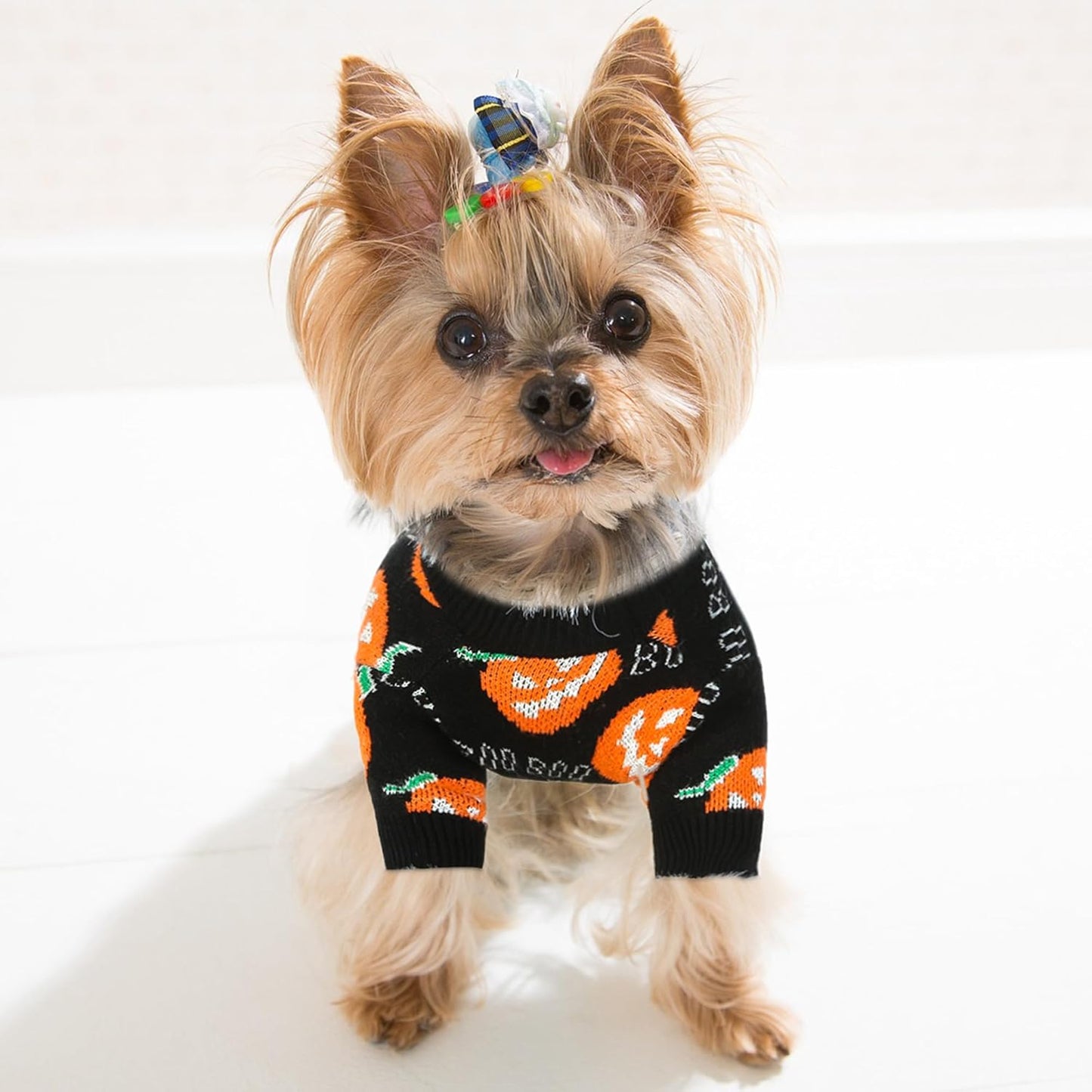 NACOCO Dog Halloween Pumpkin Sweater - Pet Clothes Cat Knitwear Apparel - Holiday Party Halloween Warm Puppy Outfit