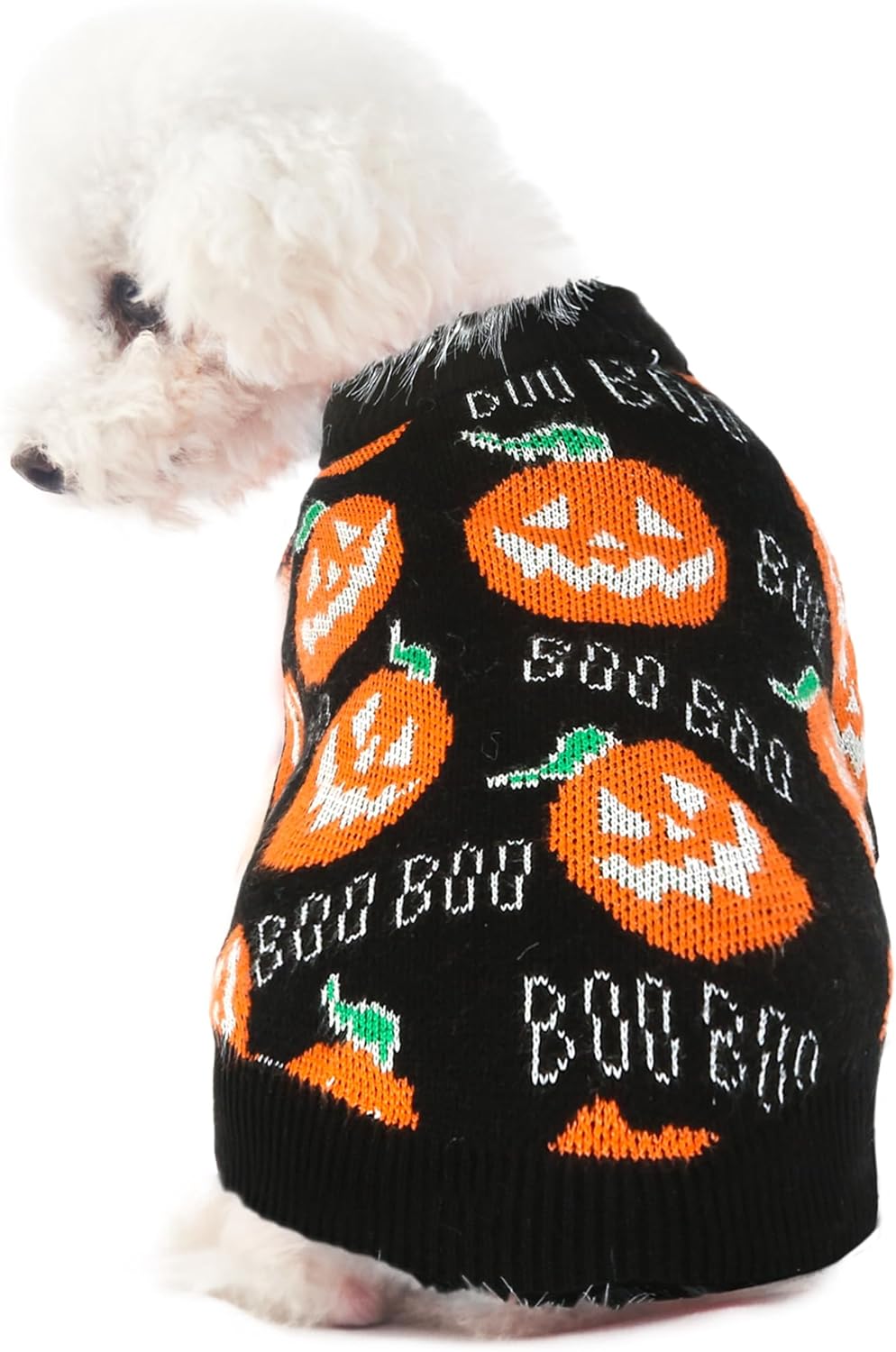 NACOCO Dog Halloween Pumpkin Sweater - Pet Clothes Cat Knitwear Apparel - Holiday Party Halloween Warm Puppy Outfit