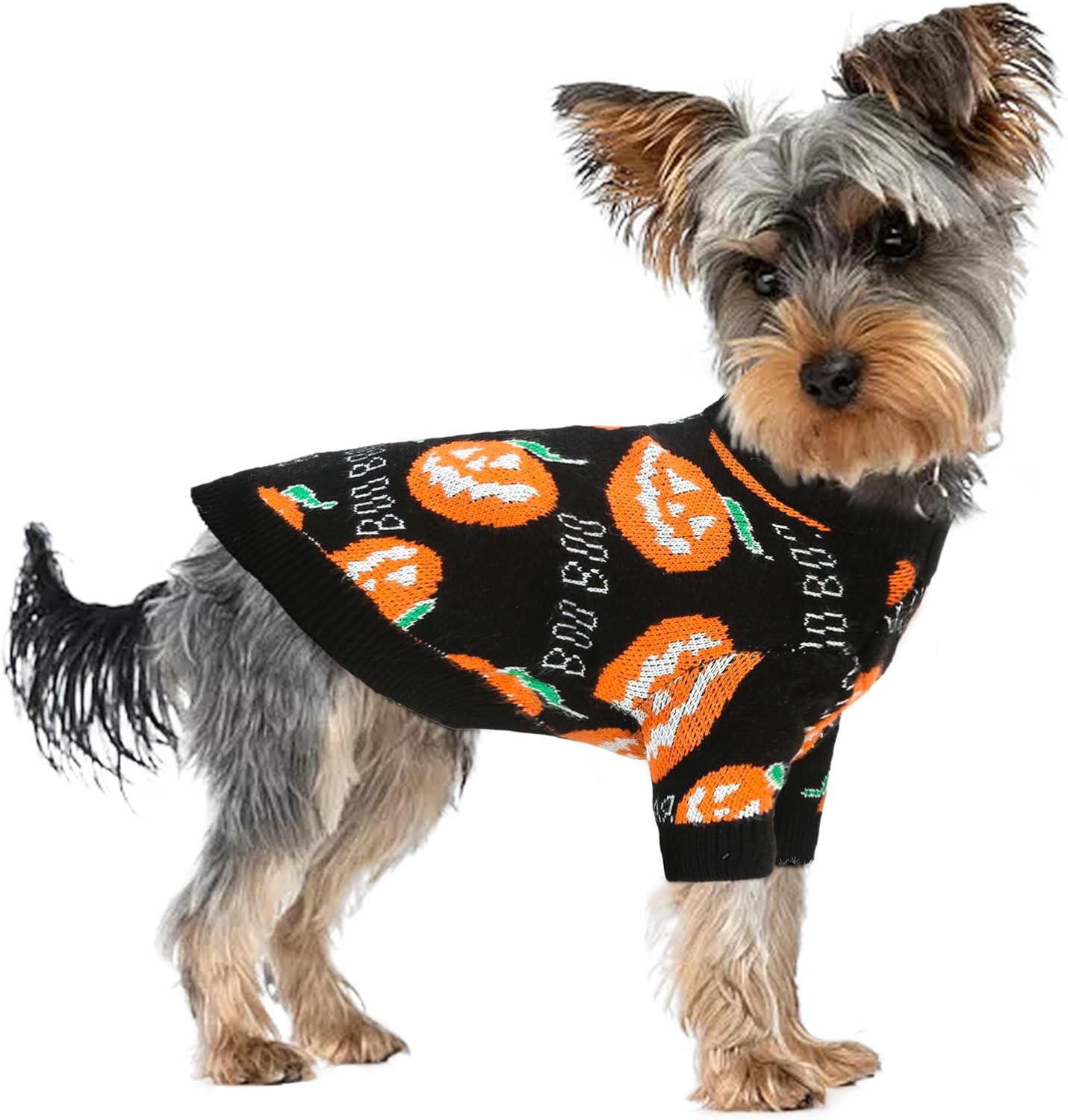 NACOCO Dog Halloween Pumpkin Sweater - Pet Clothes Cat Knitwear Apparel - Holiday Party Halloween Warm Puppy Outfit