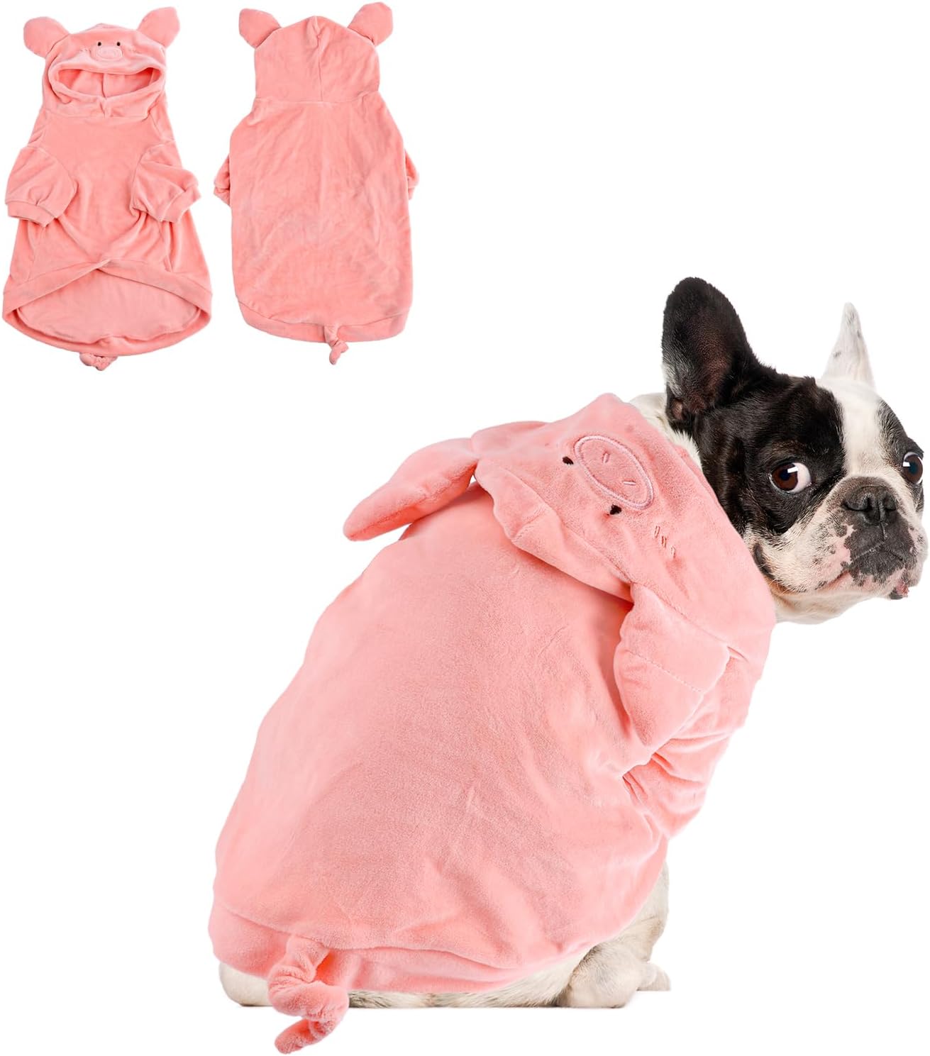 NACOCO Halloween Pig Dog Costume - Pet Christmas New Year Hoodie Warm Party Coat Outfit for Small and Medium Cat Dog Clothes.