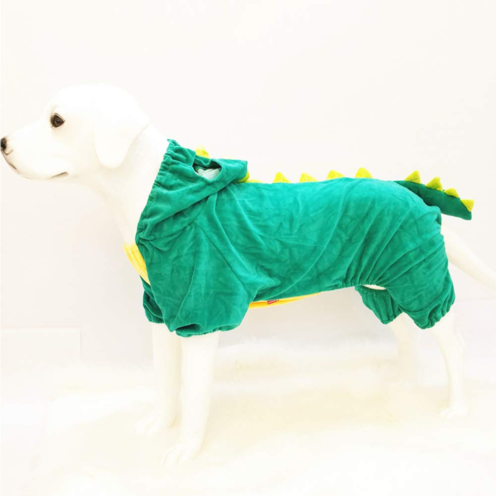 NACOCO Halloween Dog Dinosaur Costume - Pet Clothes Design Hoodie Yellow for Medium & Large Dog
