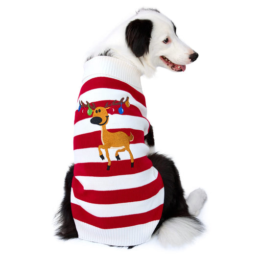NACOCO Dog Sweater Pet Christmas Elk Bells Sweaters Halloween Reindeer for Small Dog and Cat