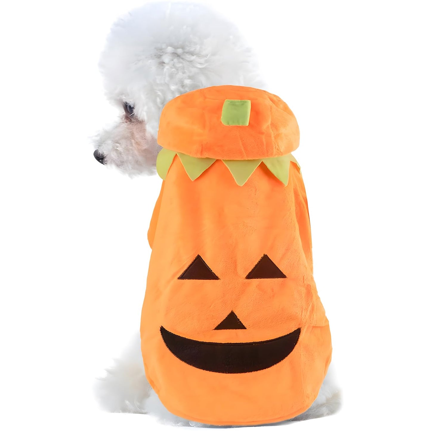 NACOCO Halloween Dog Cat Pumpkin Costume Puppy Clothes Fleece Hoodie Pet Coat for Small to Medium Dogs