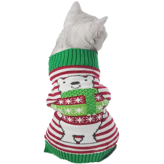 NACOCO Dog Snowman Sweater Christmas Warm Cat Costume Pet Polar Bear Design Coat Winter Cat New Year Clothes for Small to Large Dogs