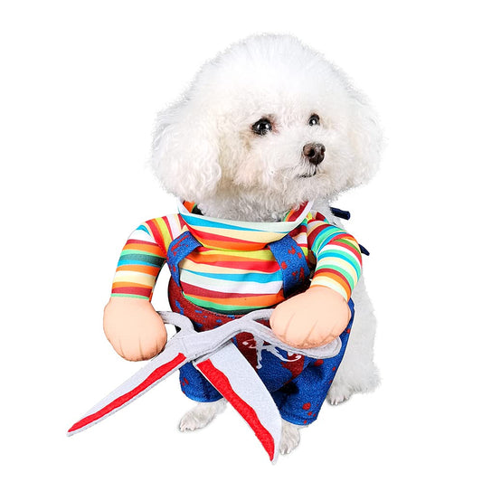 NACOCO Dog Halloween Scissors Style Doll Costume Pet Christmas Cosplay Adjustable Doll Funny Special Clothes Puppy Party Clothes for Small Dogs Cats.