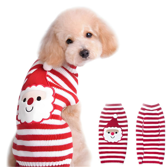 NACOCO Santa Claus Pet Sweater Dog Sweaters Cold Weather Outfit for Small to Medium Sized Dogs and Cats for Christmas Day