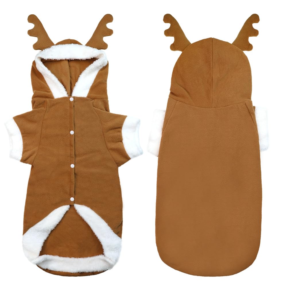 NACOCO Pet Costumes Dog Christmas Suit Dog Elk Santa Costume Polar Fleece Fit for Puppy Dog Teddy