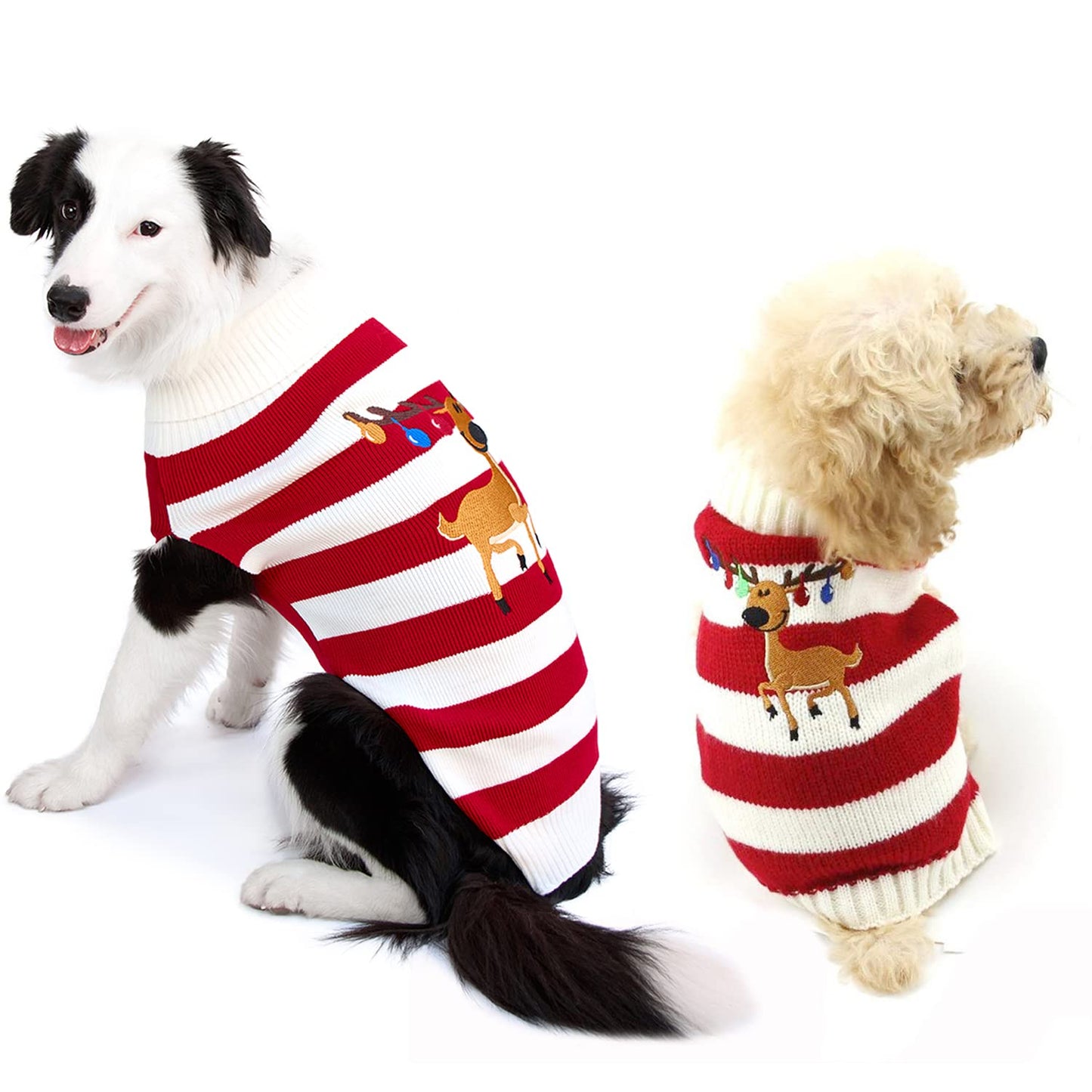 NACOCO Dog Sweater Pet Christmas Elk Bells Sweaters Halloween Reindeer for Small Dog and Cat