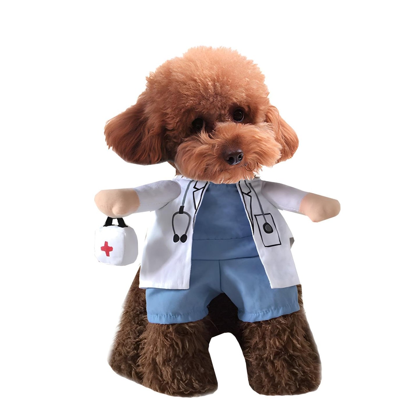 NACOCO Dog Cat Doctor Costume Pet Doctor Clothing Halloween Jeans Outfit Apparel