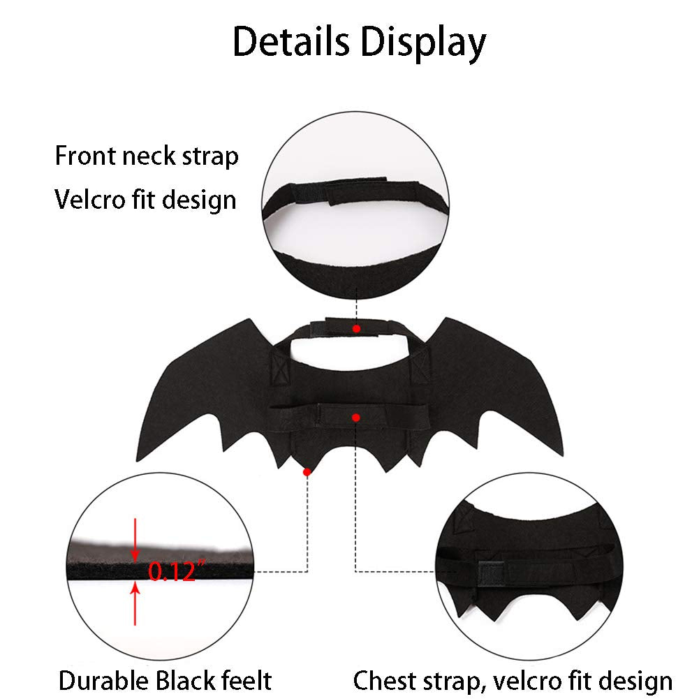 NACOCO Pet Halloween Bat Wings Costume Cool Batman Design Party Clothes for Cat Small Dog