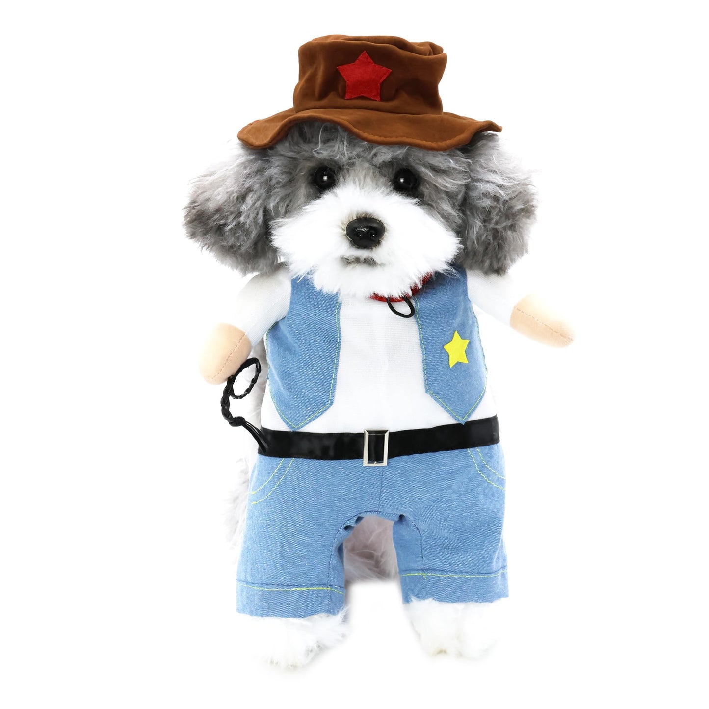 NACOCO Halloween Cowboy Dog Costume - Pet Clothes Costumes with Hat for Dog and Cat Blue.