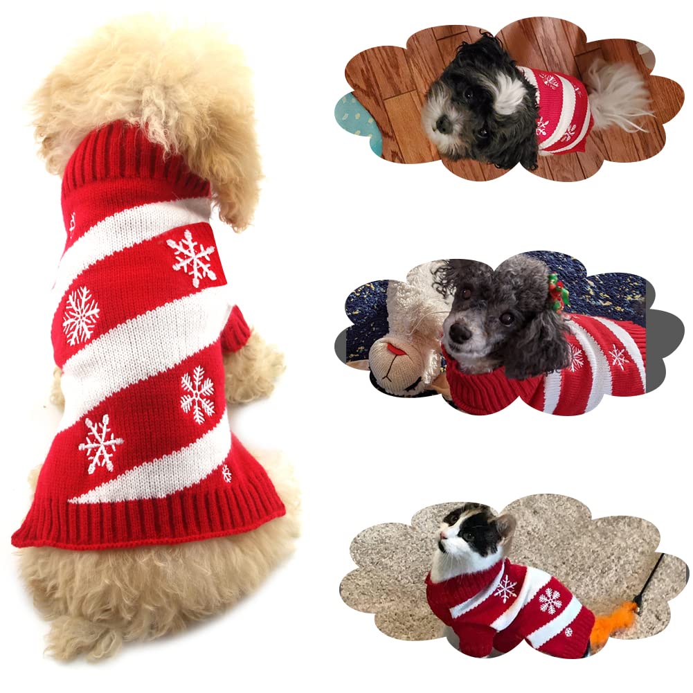 NACOCO Dog Snow Sweaters Snowman Sweaters Xmas Dog Holiday Sweaters New Year Christmas Sweater Pet Clothes for Small Dog and Cat