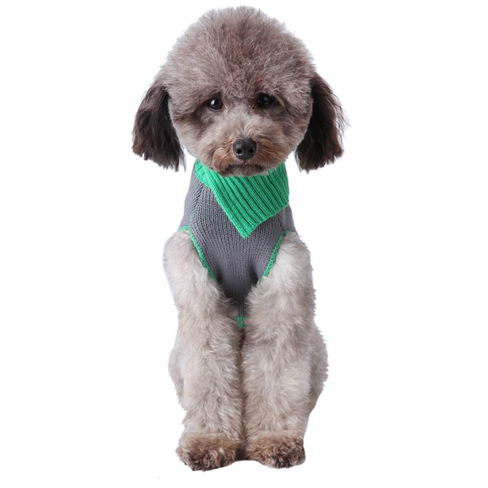 NACOCO Dog Elk Sweater Pet Snow Design Costume Green Gray Turtleneck for Winter Christmas