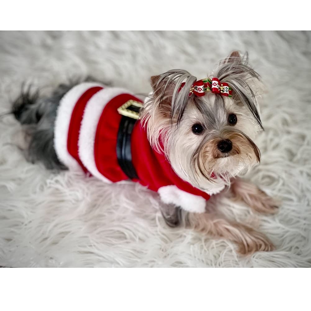 NACOCO Dog Christmas Dresses Cat Xmax Suits Small Pet Haliday Outfits Winter Warm Clothes