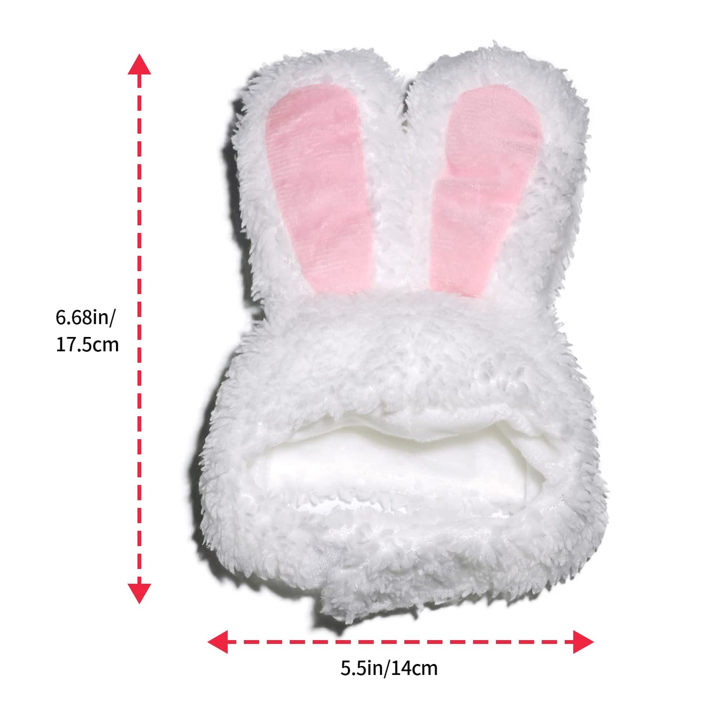 NACOCO Easter Cute Bunny Ears Plush Headdress Cat White and Pink Rabbit Hat Decoration Girl White Rabbit Cap for Cat Dog&Adult Woman and Man (Pet)