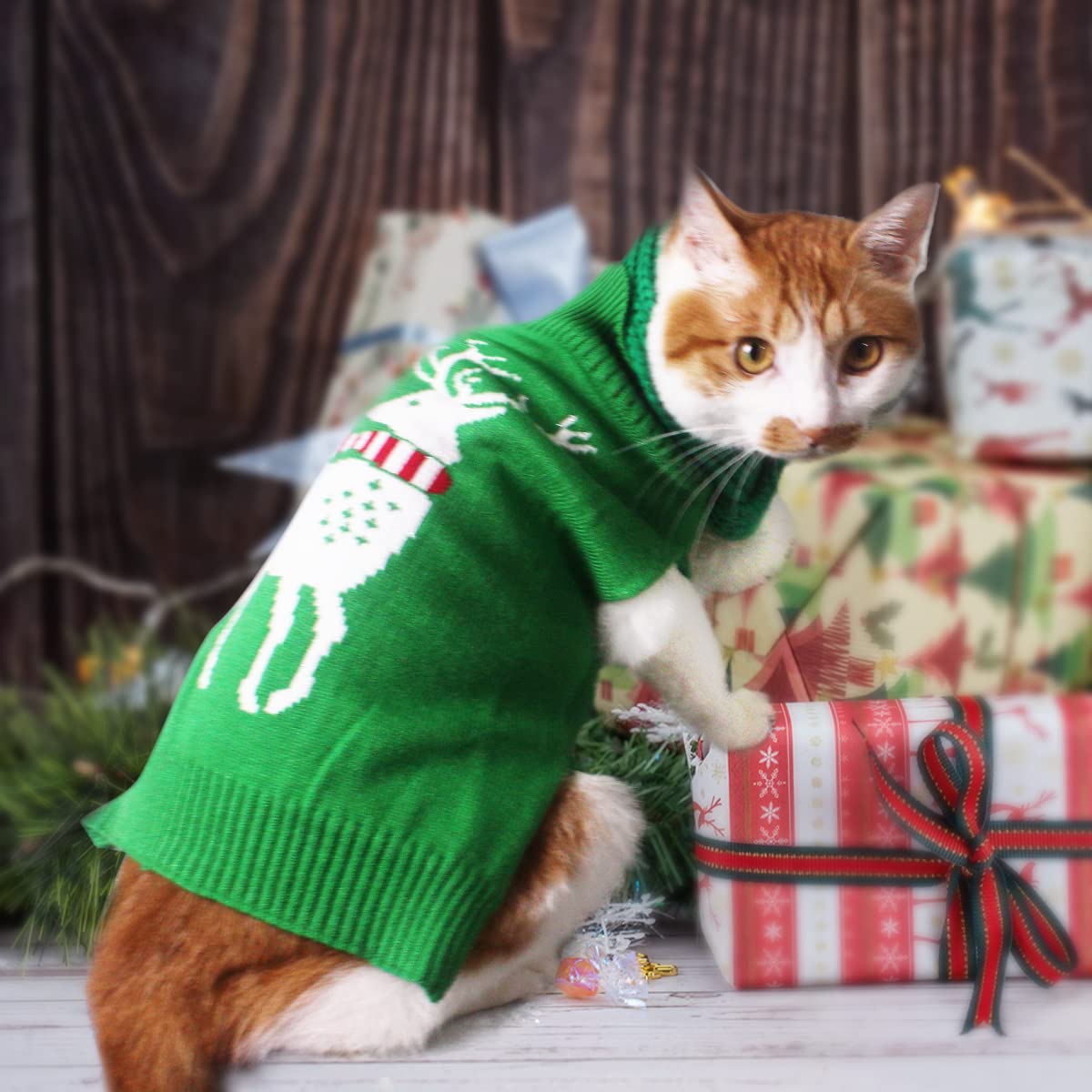 NACOCO Dog Reindeer Sweaters Dog Sweaters New Year Christmas Pet Clothes for Small Dog and Cat