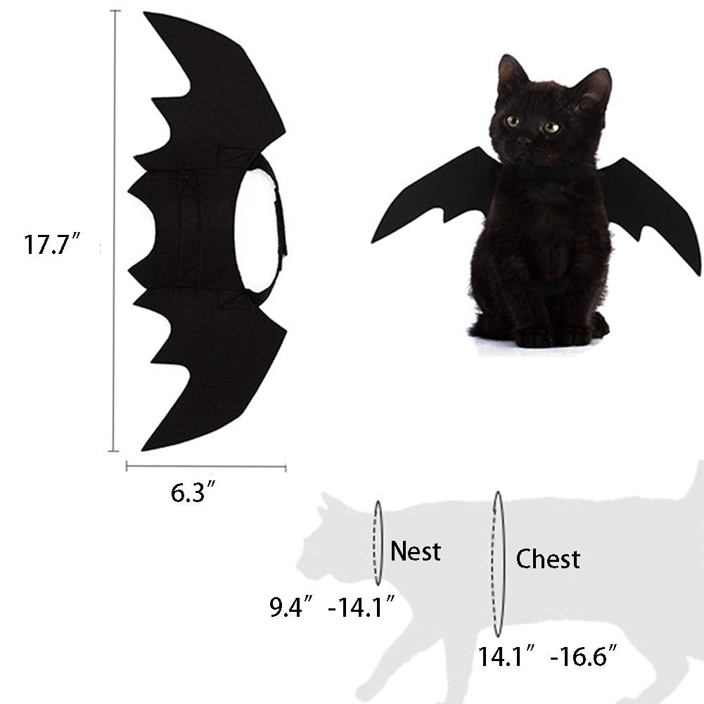 NACOCO Pet Halloween Bat Wings Costume Cool Batman Design Party Clothes for Cat Small Dog