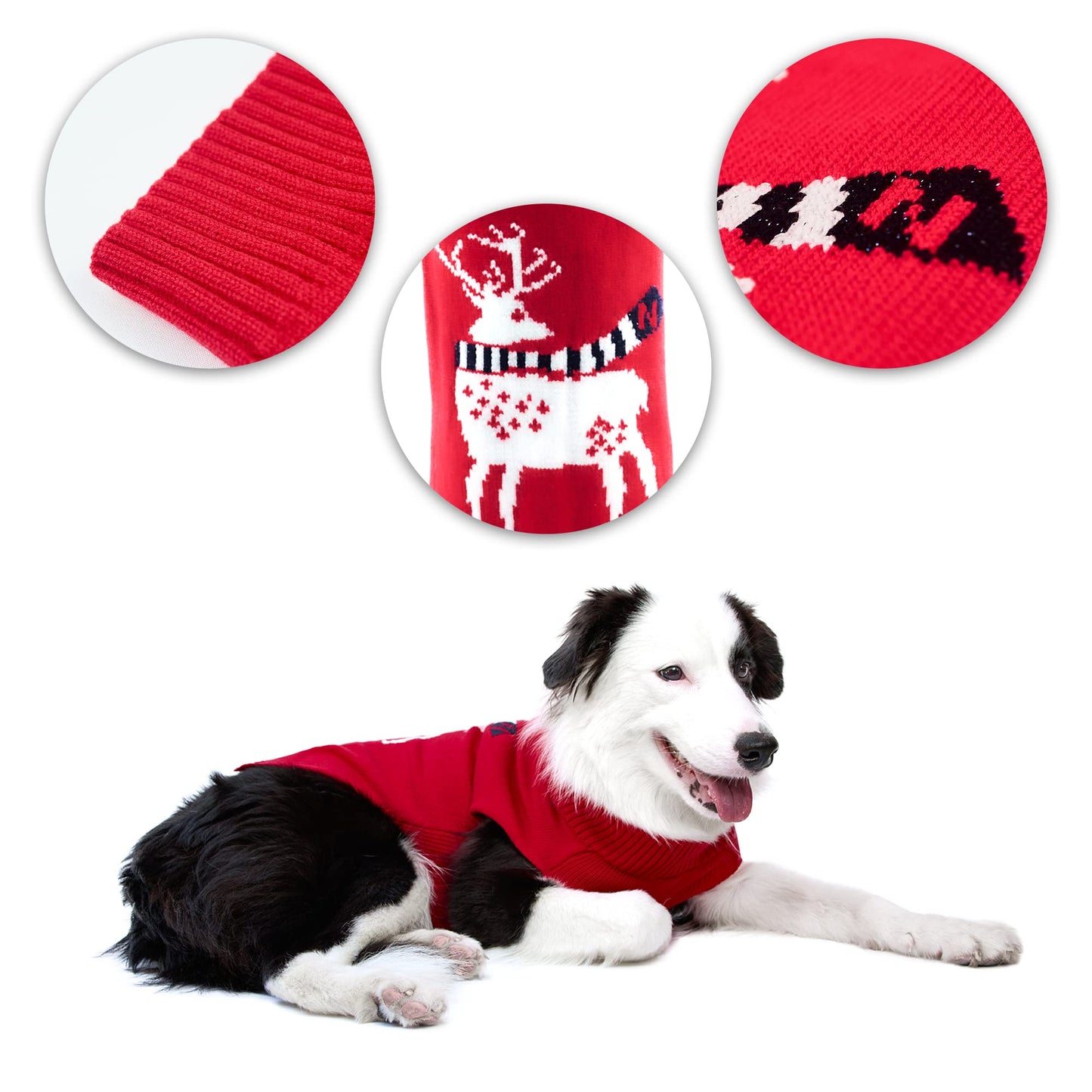 NACOCO Dog Reindeer Sweaters Dog Sweaters New Year Christmas Pet Clothes for Small Dog and Cat