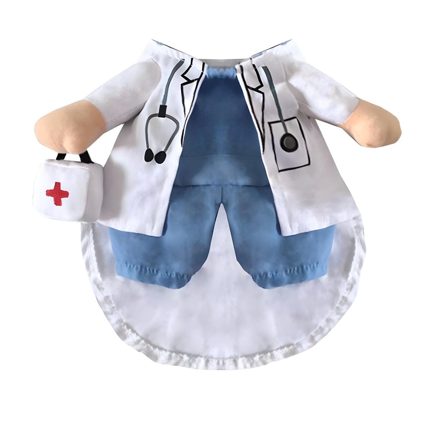 NACOCO Dog Cat Doctor Costume Pet Doctor Clothing Halloween Jeans Outfit Apparel