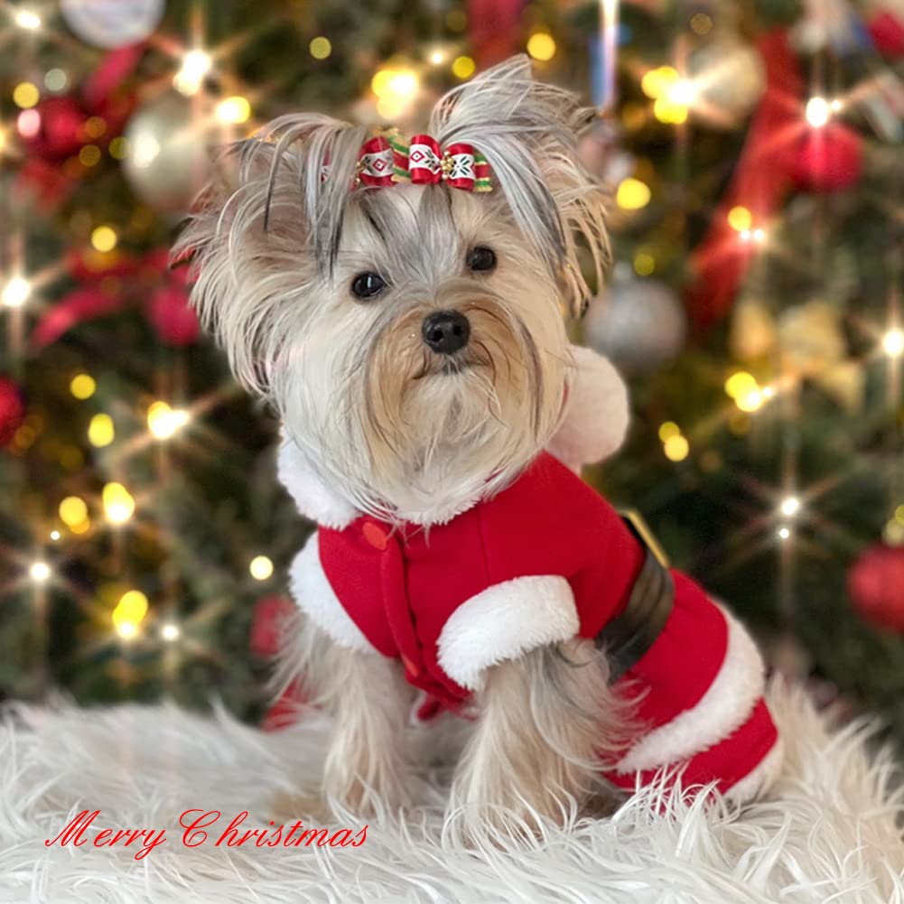 NACOCO Dog Christmas Dresses Cat Xmax Suits Small Pet Haliday Outfits Winter Warm Clothes