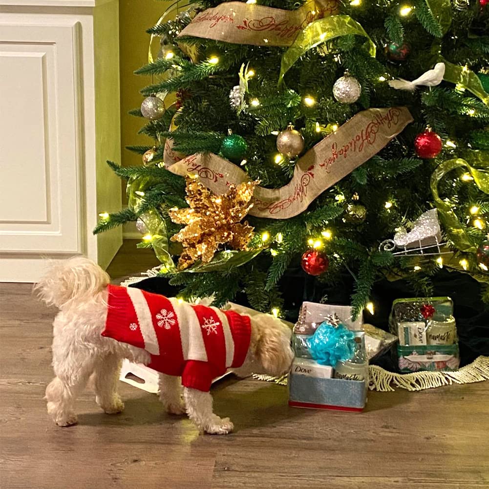 NACOCO Dog Snow Sweaters Snowman Sweaters Xmas Dog Holiday Sweaters New Year Christmas Sweater Pet Clothes for Small Dog and Cat