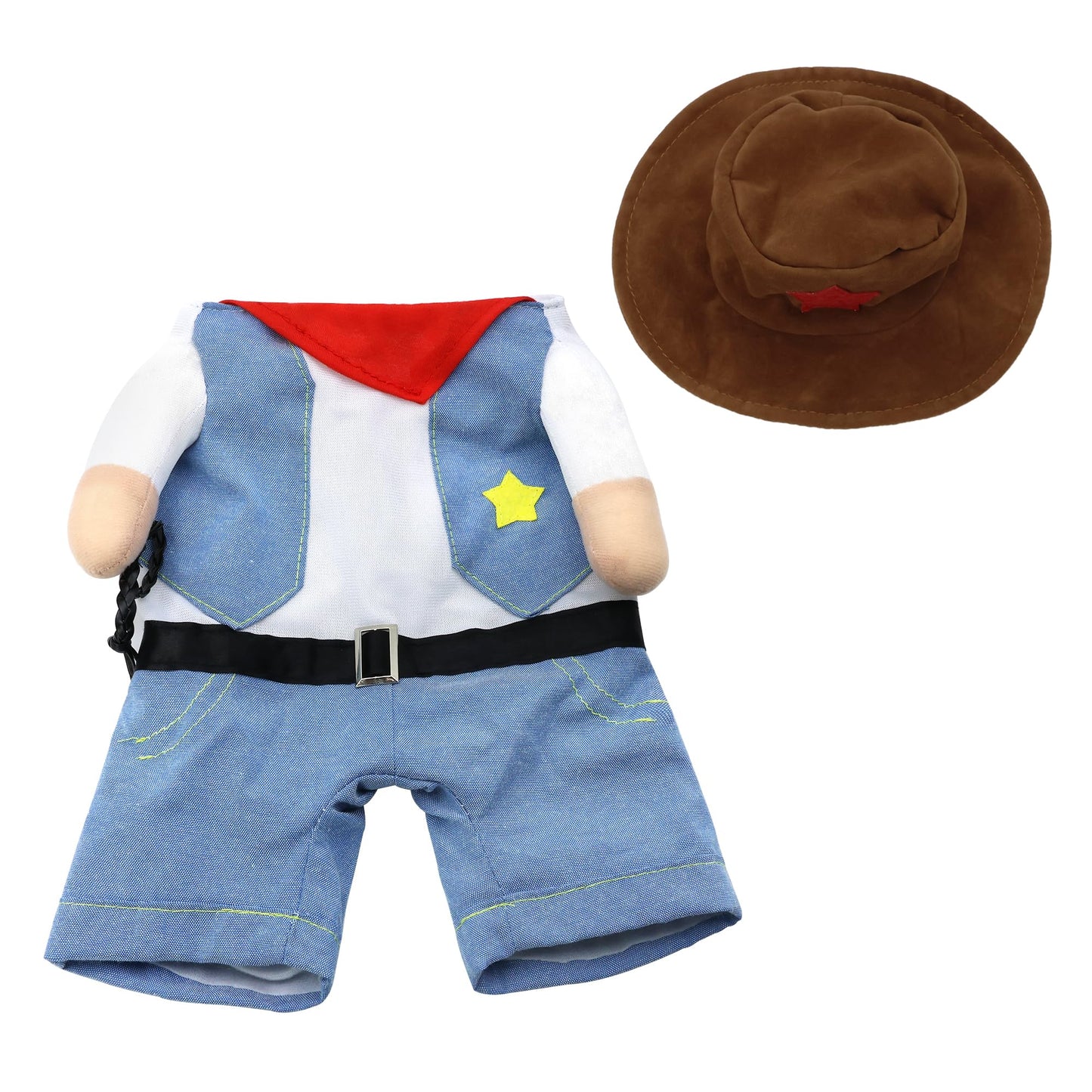 NACOCO Halloween Cowboy Dog Costume - Pet Clothes Costumes with Hat for Dog and Cat Blue.