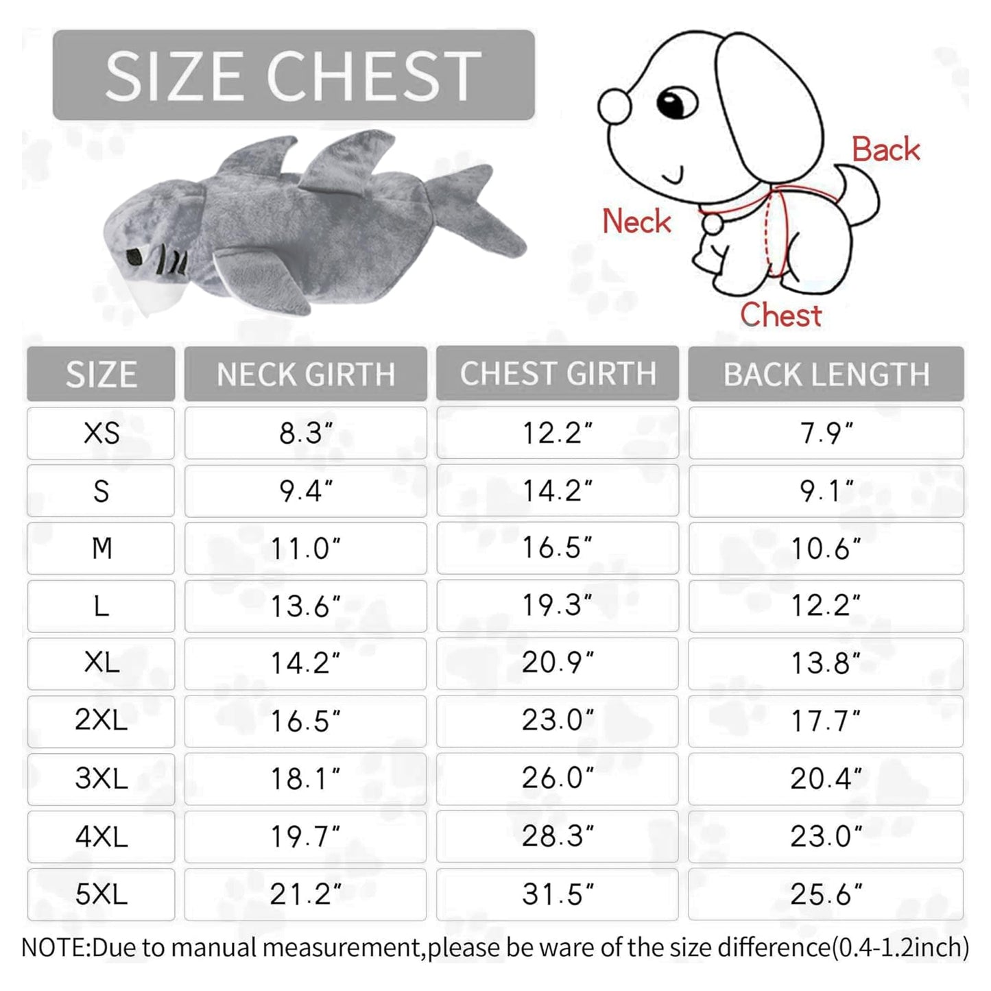 NACOCO Halloween Pet Shark Costume - Dog Cute Clothes Hoodie Cat Warm Outfit Coat Apparel for Small Medium Large Dogs and Cats.(Grey)
