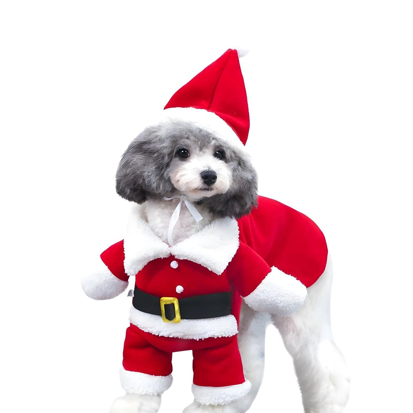 NACOCO Pet Christmas Costumes Dog Suit with Cap Santa Claus Suit Dog Hoodies Cat Xmas Costumes