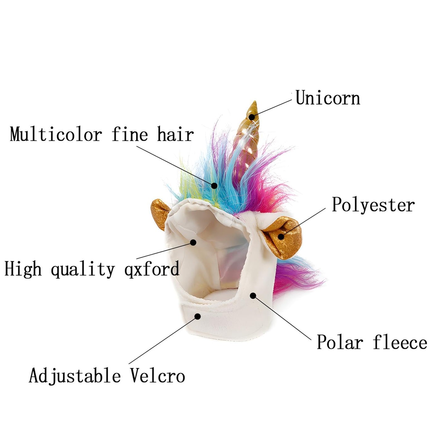 NACOCO Cat Unicorn Hat with Ear Hole for Small Dogs Puppy, Cat Costume Accessory for Halloween, Cosplay Mane Cap