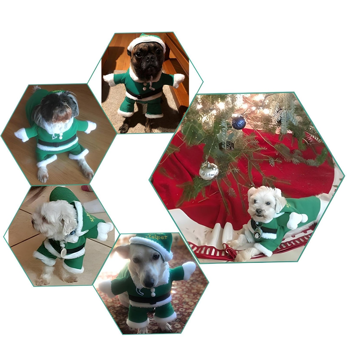 NACOCO Pet Christmas Costumes Dog Suit with Cap Santa Claus Suit Dog Hoodies Cat Xmas Costumes