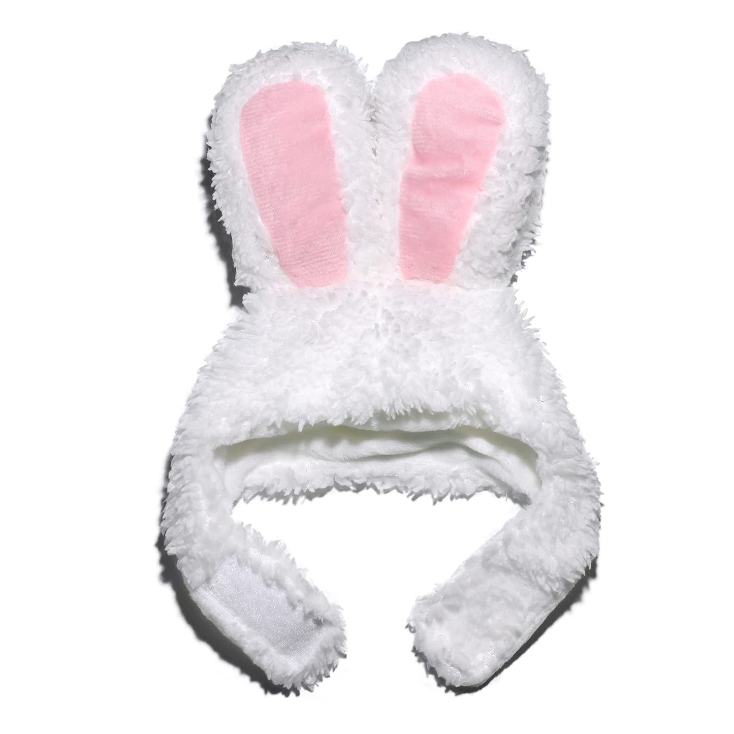 NACOCO Easter Cute Bunny Ears Plush Headdress Cat White and Pink Rabbit Hat Decoration Girl White Rabbit Cap for Cat Dog&Adult Woman and Man (Pet)