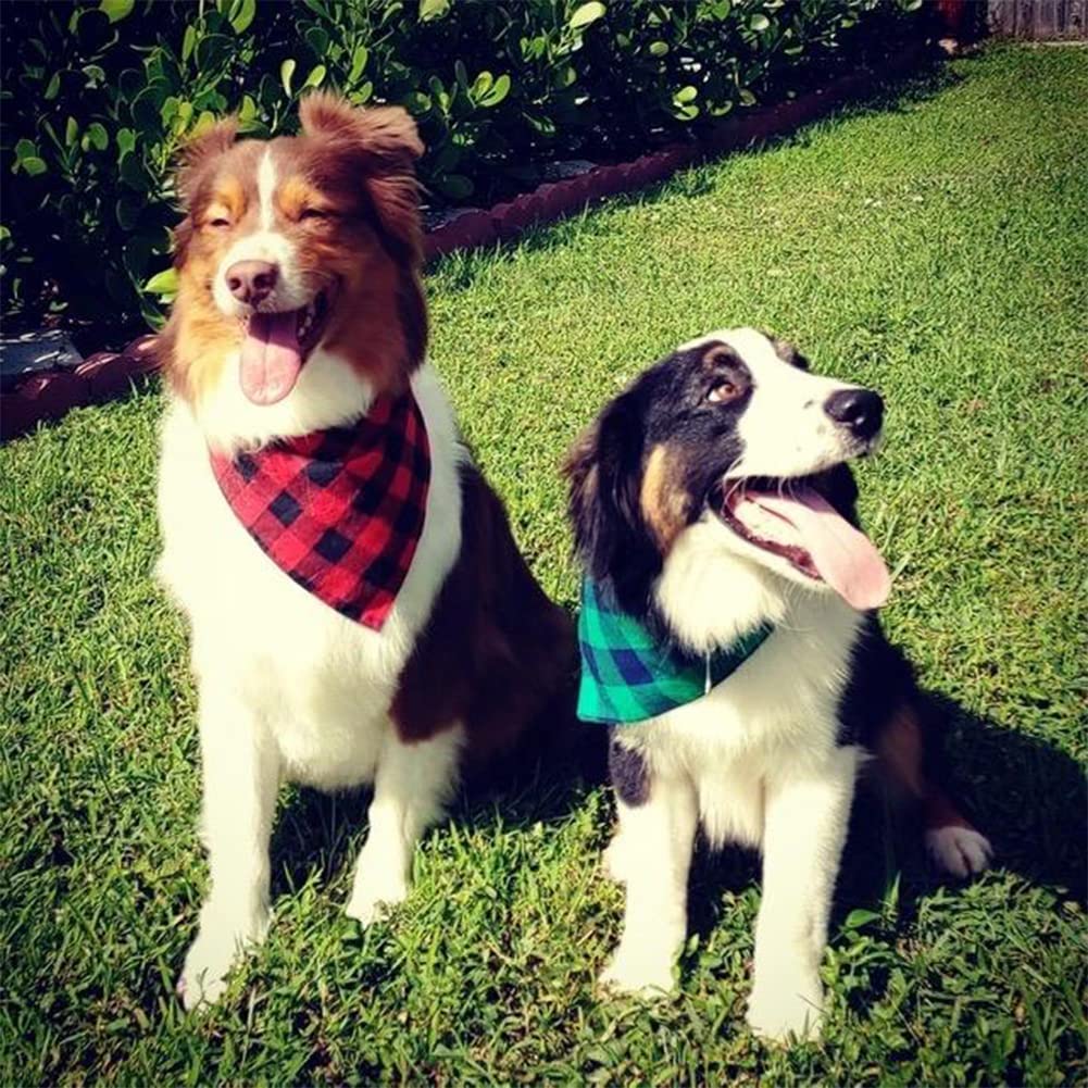 NACOCO Dog Bandana Bibs Pet Plaid Scarf Triangle Head Scarfs Accessories Neckerchief for Small and Medium Dog