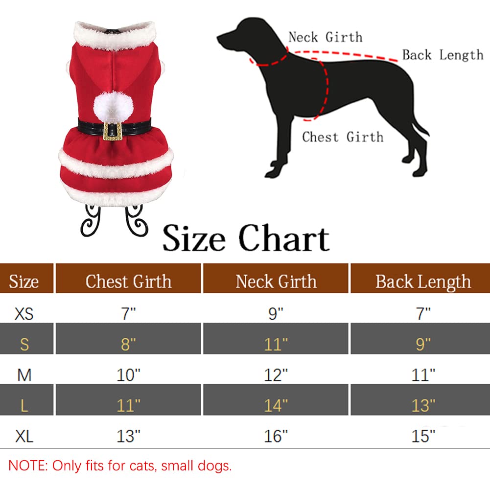 NACOCO Dog Christmas Dresses Cat Xmax Suits Small Pet Haliday Outfits Winter Warm Clothes