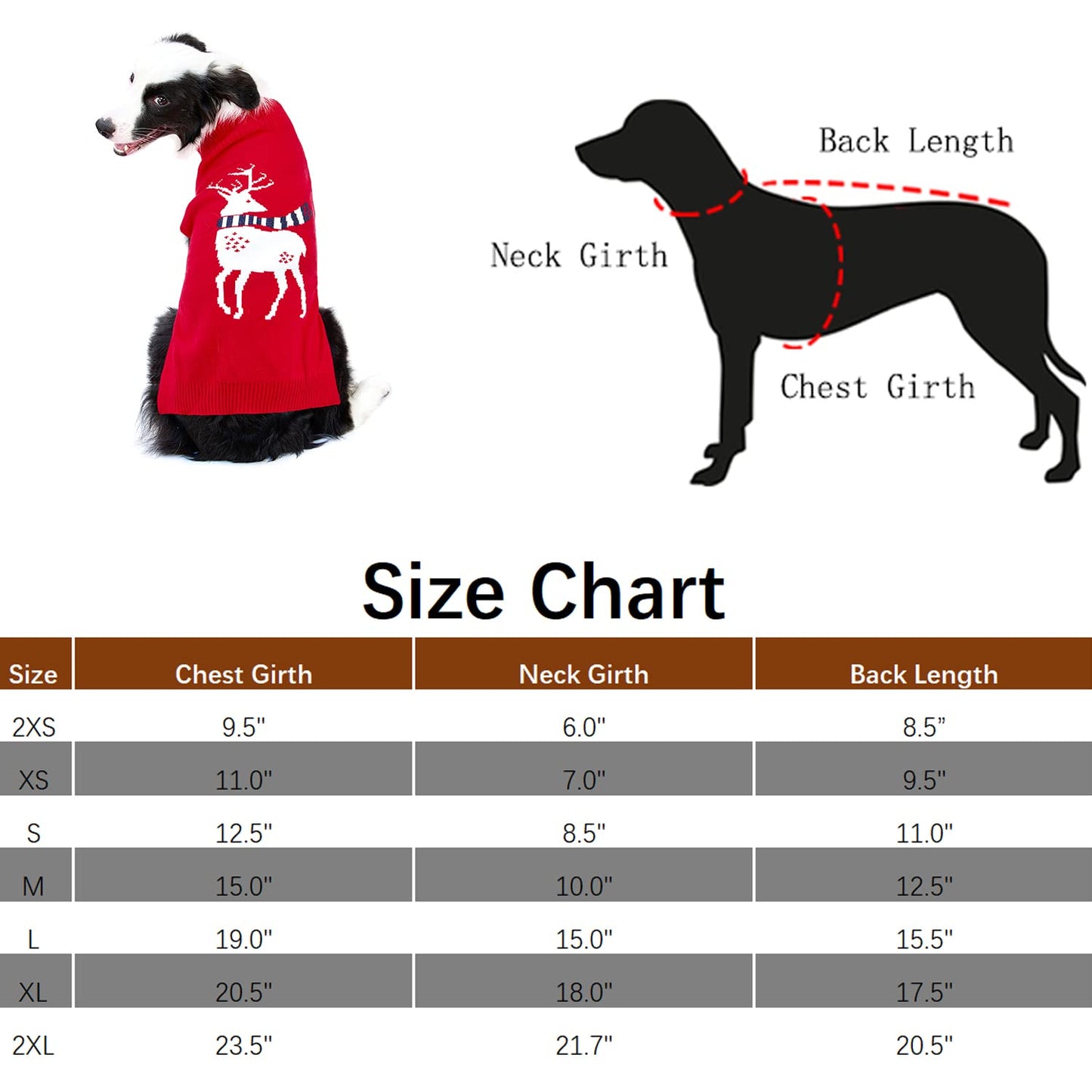NACOCO Dog Reindeer Sweaters Dog Sweaters New Year Christmas Pet Clothes for Small Dog and Cat