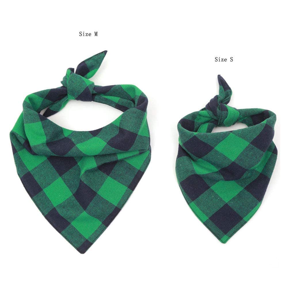 NACOCO Dog Bandana Bibs Pet Plaid Scarf Triangle Head Scarfs Accessories Neckerchief for Small and Medium Dog