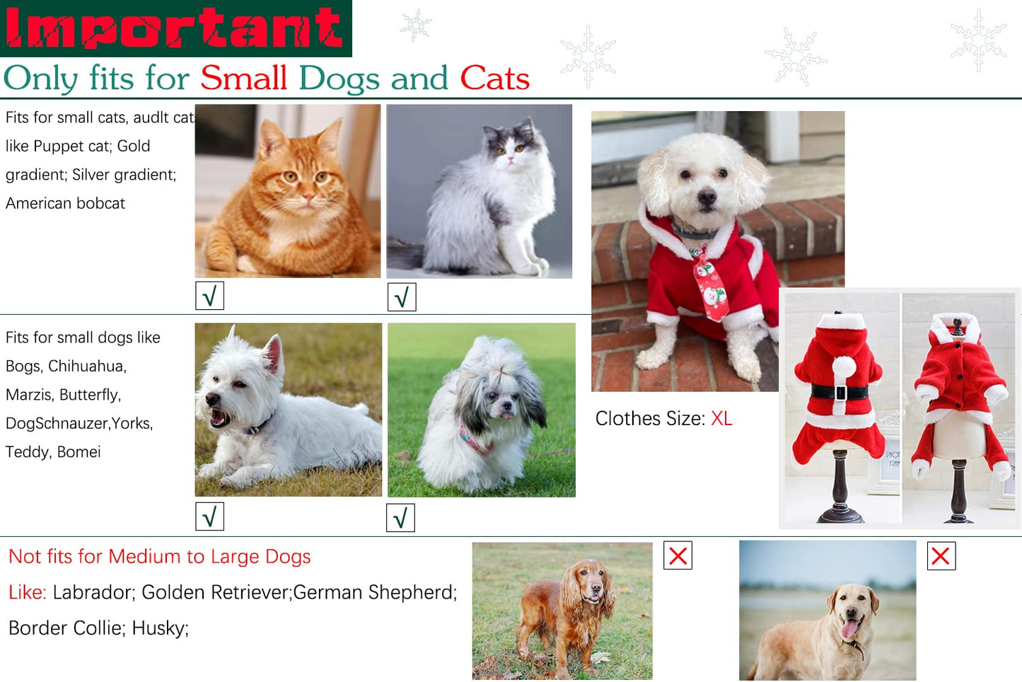 NACOCO Dog Christmas Costume Pet Winter Coat Cat Hoodies Warm Santa Claus Clothes
